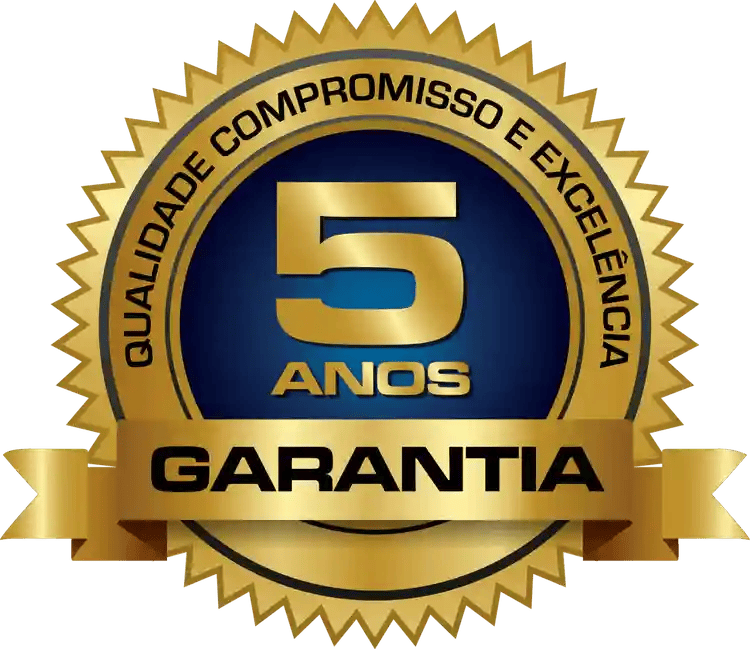 Selo de 5 anos de garantia contra defeitos de fabricação